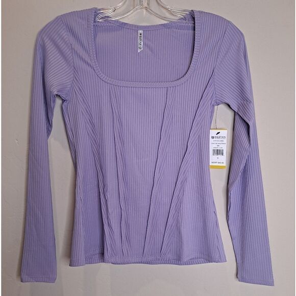 EleVen by Venus Williams Level Up Long Sleeve Tennis Top Small Liquid Lilac NWT - Picture 1 of 7